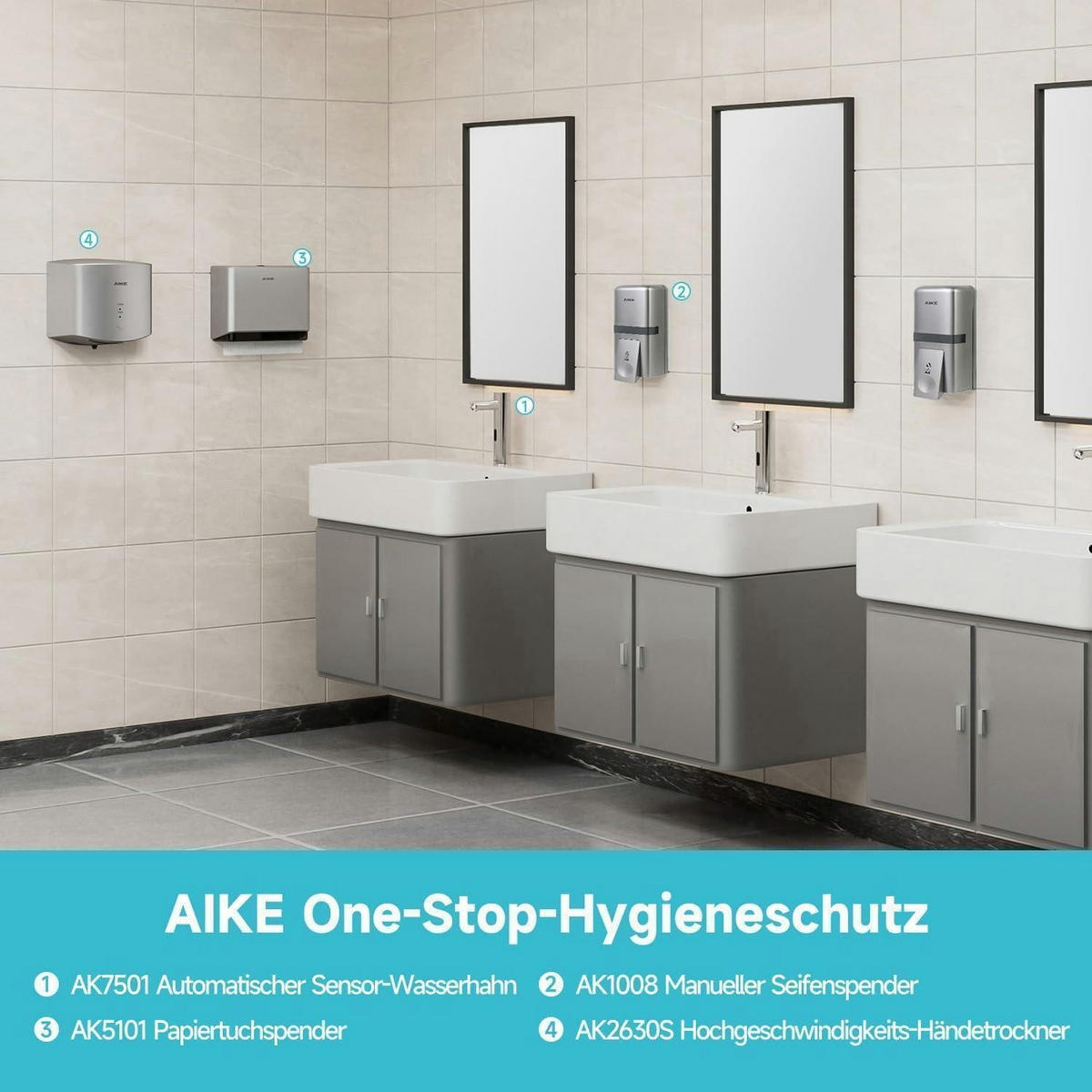 SEIFENSPENDER Wandmontage ohne Bohren 800ML Silber - Silberfarben, Kunststoff (24/12/10cm)