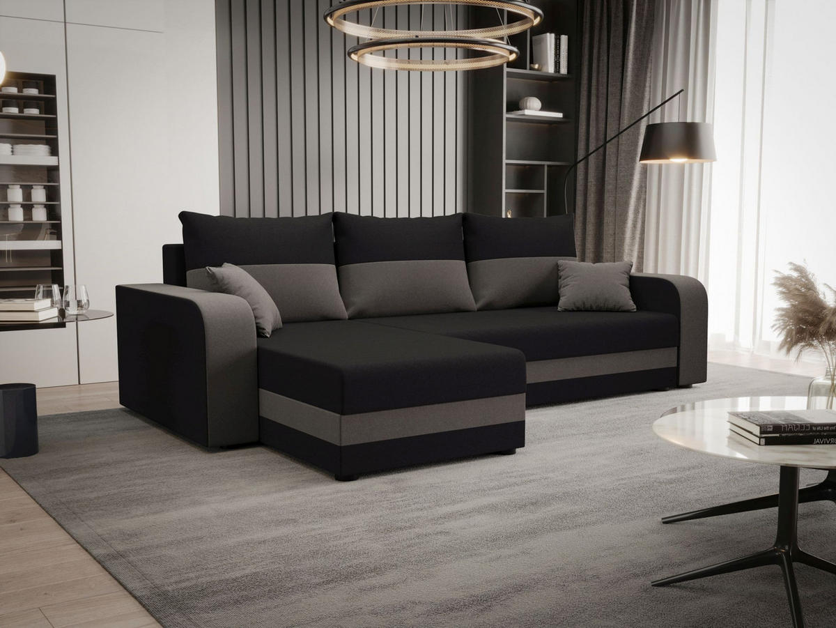 ECKSOFA HEWLET L BIS Sawana 05+21 Links mit Schlaffunktion - Grau, Textil (240/140cm) - Bedante