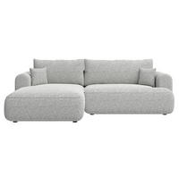 ECKSOFA Ovo Hellgrau Webstoff-Bezug - Hellgrau/Schwarz, Kunststoff/Textil (260/165cm) - Selsey