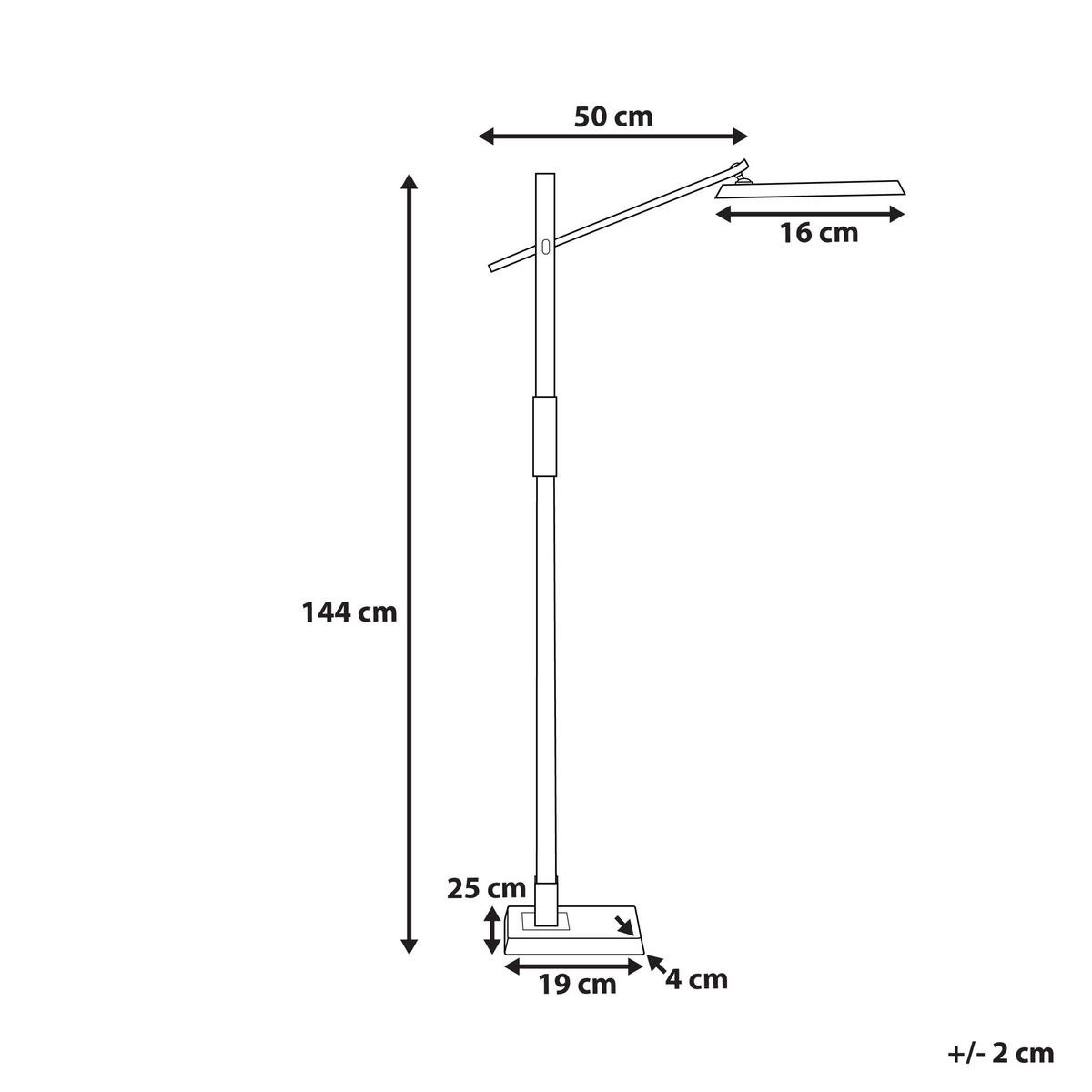 STEHLAMPE Aquarius 19/66/144 cm - Grau, Kunststoff (19/20.5/144cm) - Beliani
