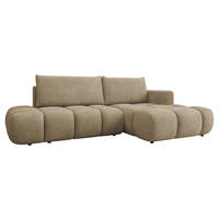 ECKSOFA Soffi, Seite: Rechts - Hellbraun/Schwarz, Holz/Kunststoff (283/166cm) - MIRJAN24