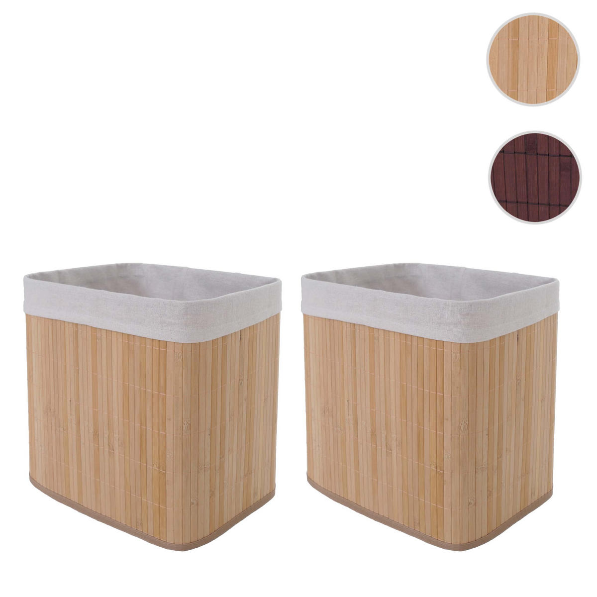ÚLOŽNÝ KOŠ Hnědý, krémově bílý - krémová/hnědá, dřevo (33/23cm) - MCW
