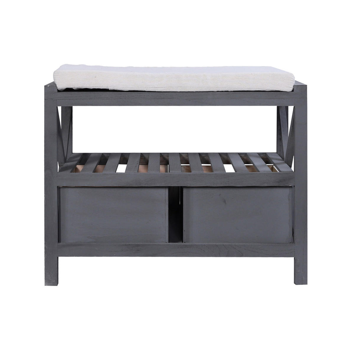 SITZBANK Grau 34/65/43 cm - Grau, Holz (34/43/65cm) - Mobili Rebecca