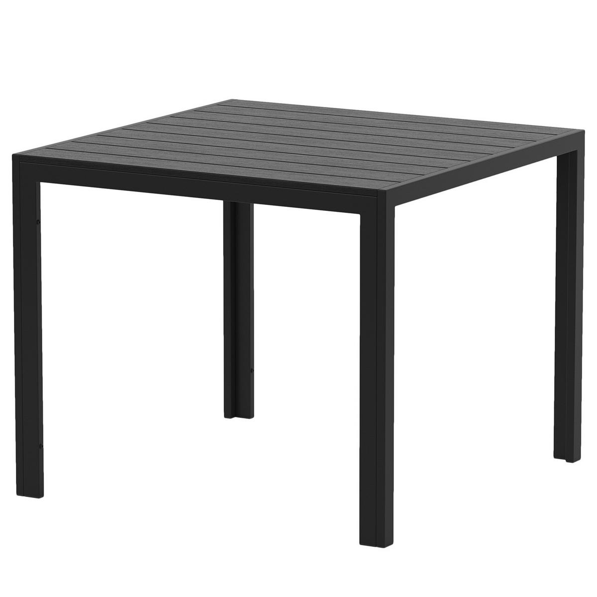 GARTENESSGRUPPE - 3-teilig - Stahl / Polyrattan - Schwarz - Schwarz, Kunststoff/Textil - home24