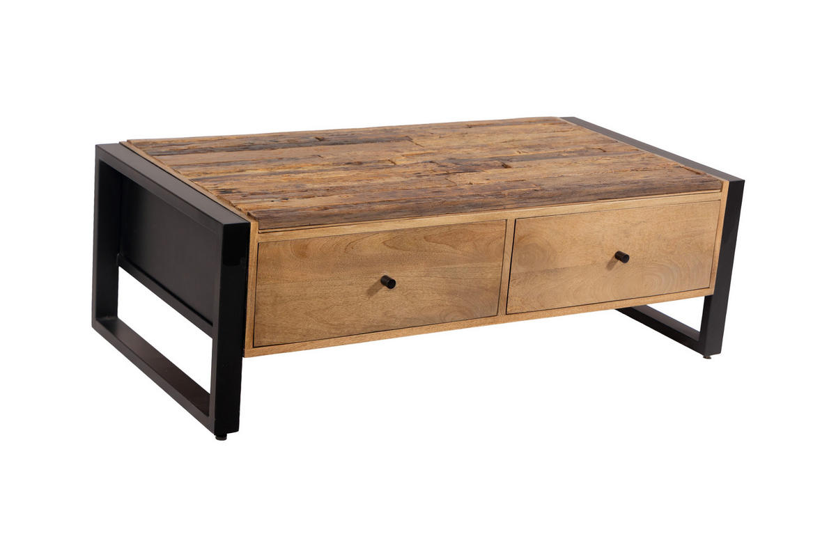 COUCHTISCH Liv Mangoholz Schwarz Matt 40x60x120cm - Schwarz, Holz (120/60/40cm) - DELUKE