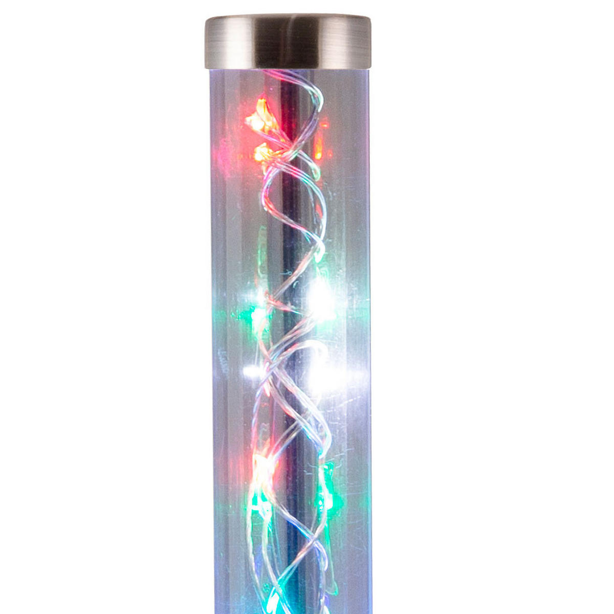 LED DEKOLEUCHTE Metall Silber - Silberfarben, Metall (10/10/42cm)