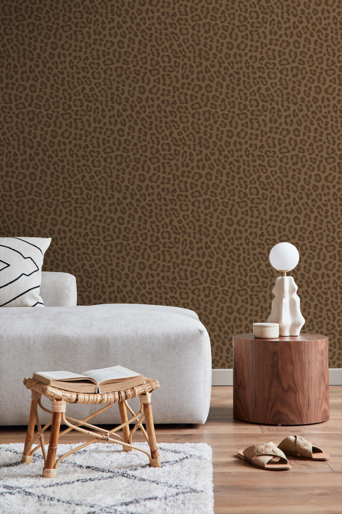 TAPETE Leopardenmuster 50 x 900 cm - Braun, Papier (50/900cm) - ESTAhome