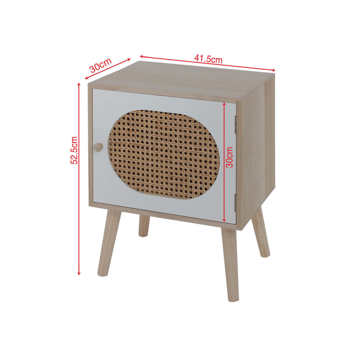 NACHTTISCH Braun 30/42/52 cm - Braun, Holzwerkstoff (30/52/42cm) - Mobili Rebecca