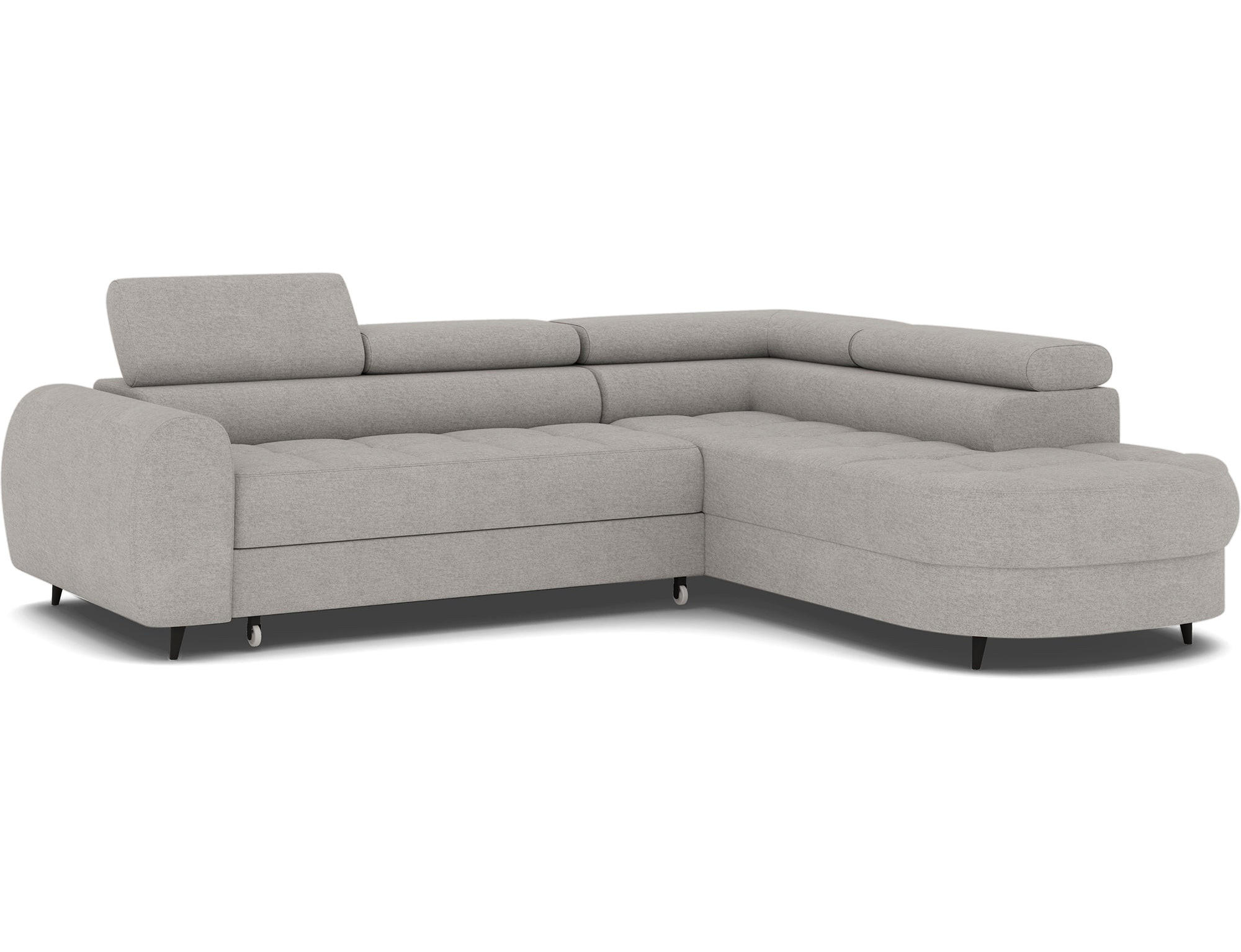 ECKSOFA Vesteria mit Schlaffunktion und Bettkasten – Modernes Design, verstellbare Kopfstützen und hoher Sitzkomfort - Grau, Kunststoff (279/72cm) - Wohnideebilder