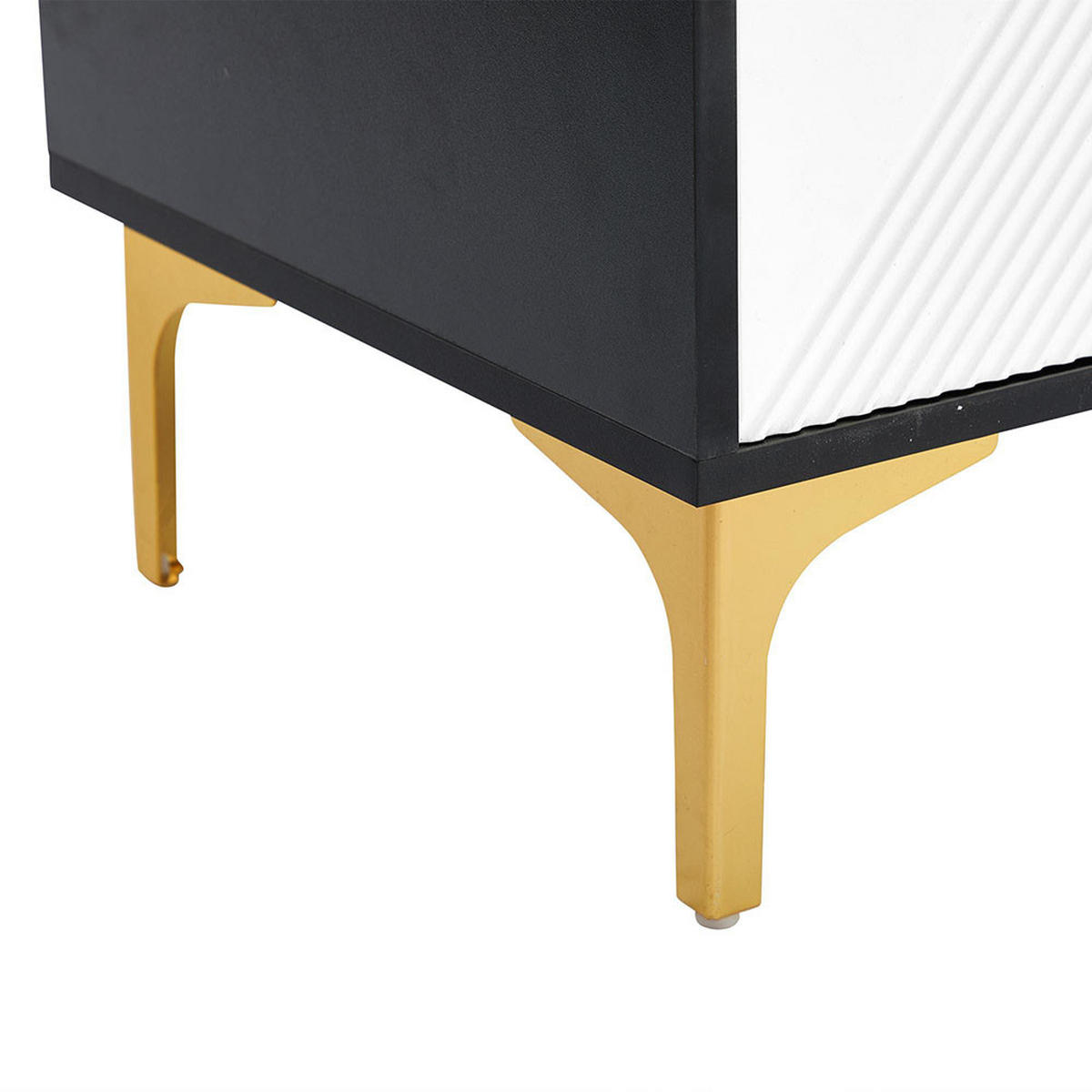 SIDEBOARD mit goldenen Griffen und goldenen Beinen - Weiß, Holz (40/88/20cm) - KOMHTOM
