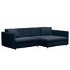 ECKSOFA mit Longchair - Blau/Schwarz, Kunststoff/Textil (290/183cm) - home24