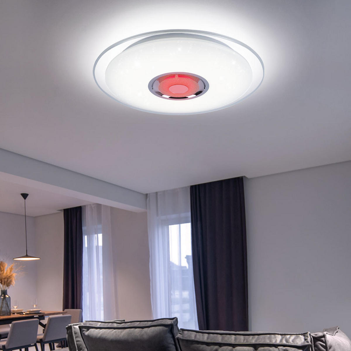 LED DECKENLEUCHTE Metall Weiß TUNE - Weiß, Metall (47.5/47.5/5.7cm) - Globo Lighting