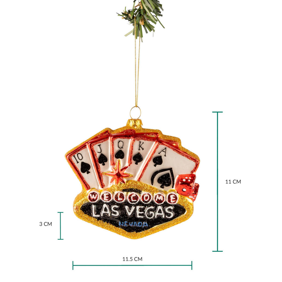 WEIHNACHTSKUGEL Las Vegas 12 cm - Multicolor, Glas (3/11/1cm)