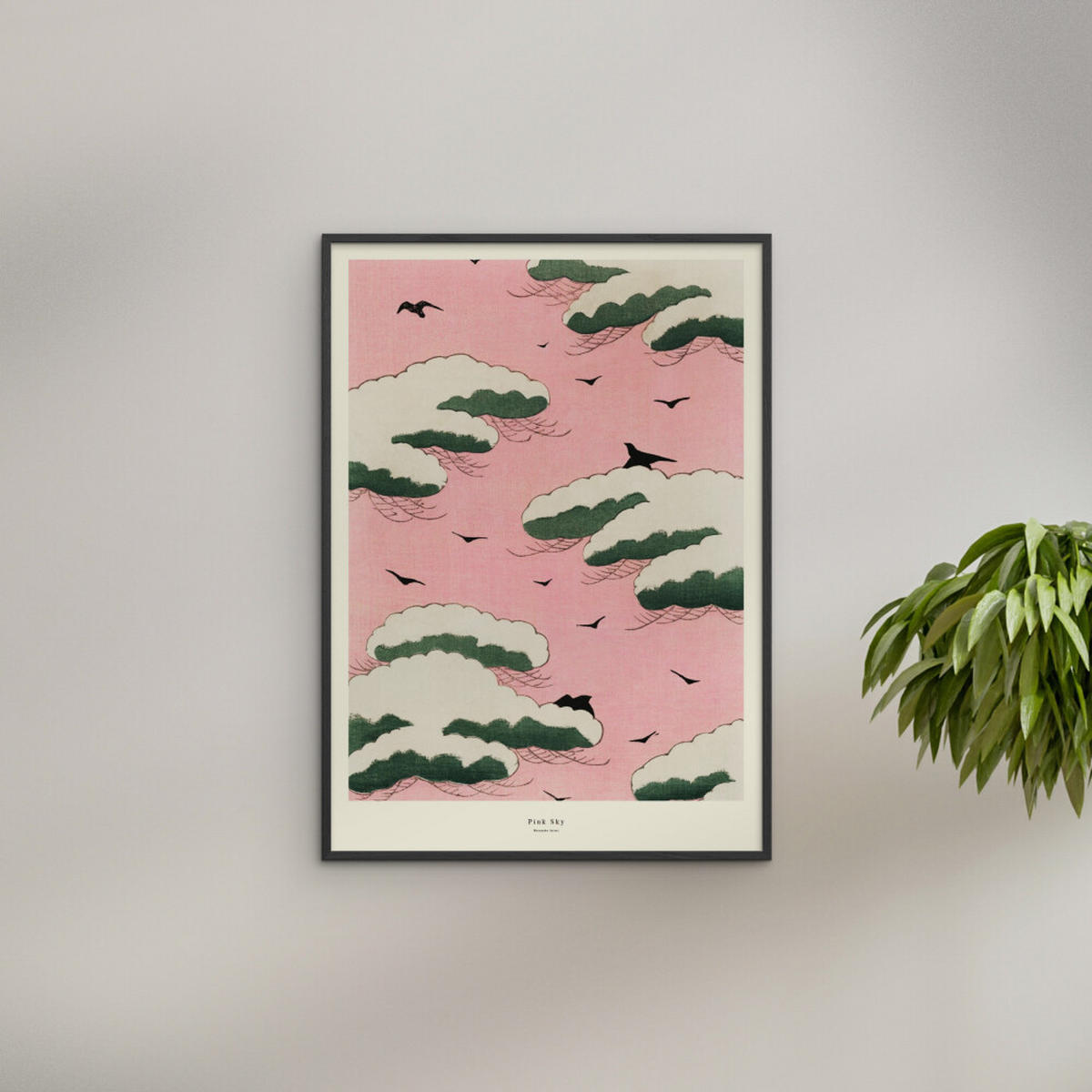 POSTER mit Rahmen A.P. Atelier - Pink Sky - Pink/Schwarz, Holz/Papier (70/100cm) - Poster&Frame
