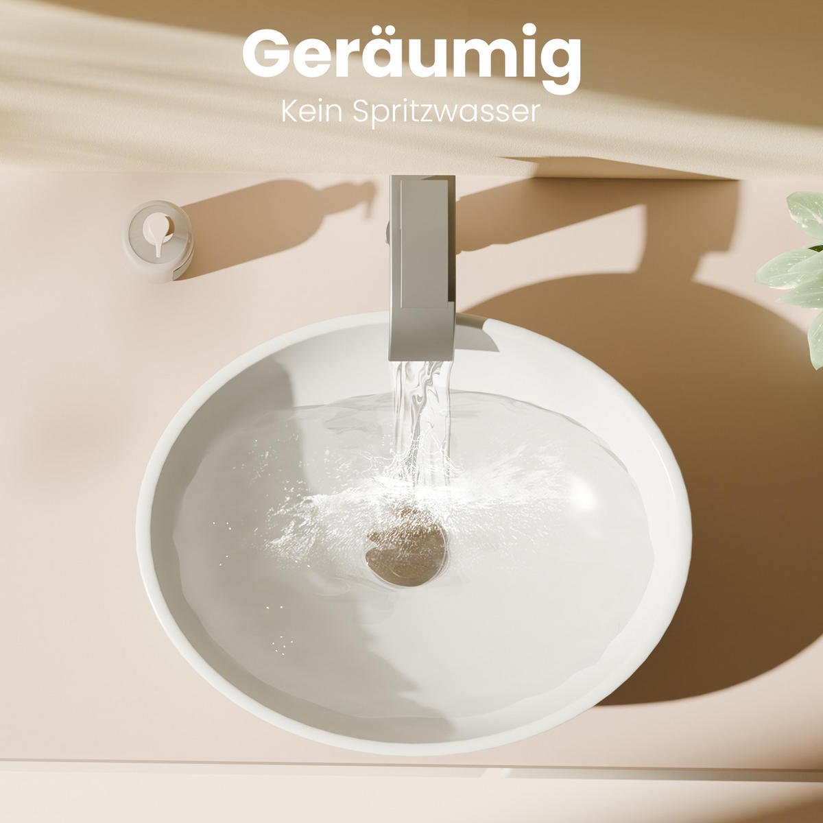 WASCHBECKEN mit pflegeleichter Oberfläche Weiß 41,5 / 33,5 / 13 cm - Weiß Hochglanz, Keramik (33.5/13/41.5cm) - EMKE