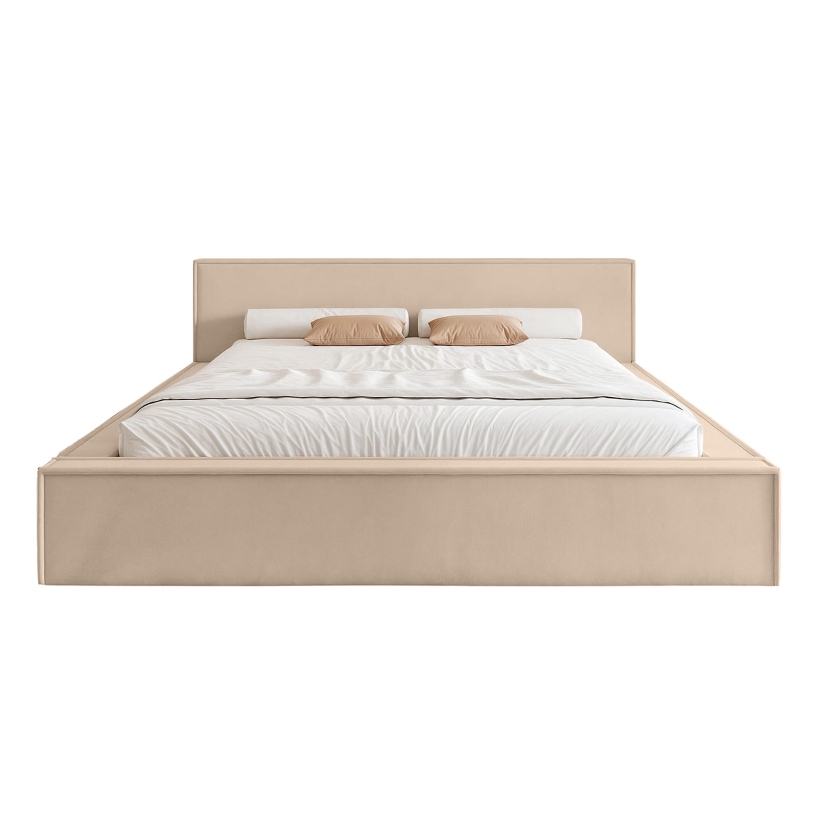 POLSTERBETT Mendocino Classic Low 120x200 cm, Beige - Beige, Textil (120/200cm) - Fedve