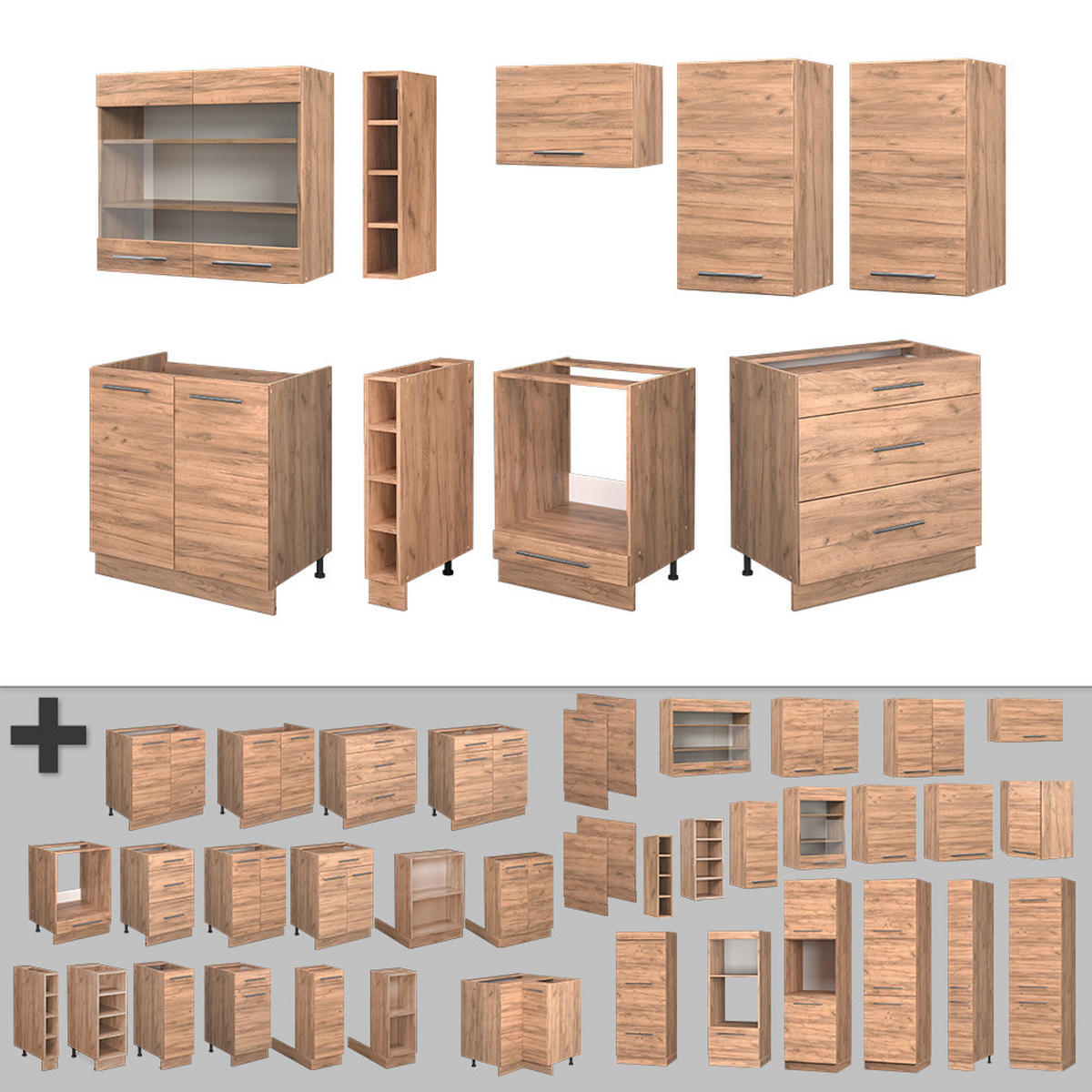 Honigeiche, Holzwerkstoff (235/81.6/60cm) - Vicco