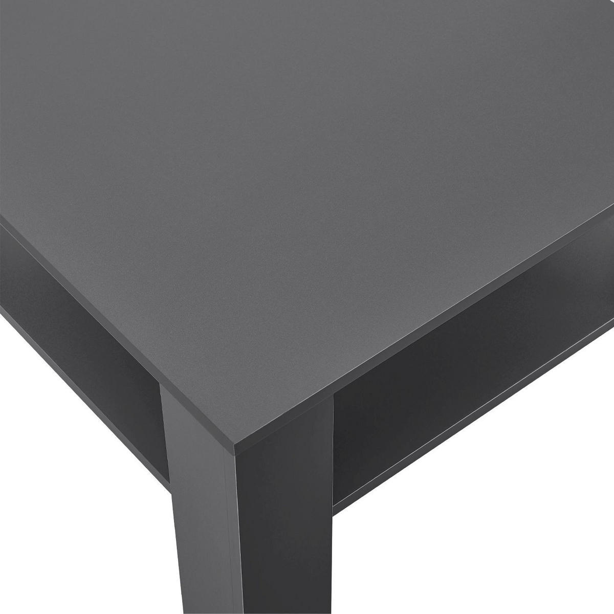 COUCHTISCH mit Ablage 60x60x40 cm Dunkelgrau - Dunkelgrau, Holz (60/60/40cm) - Juskys