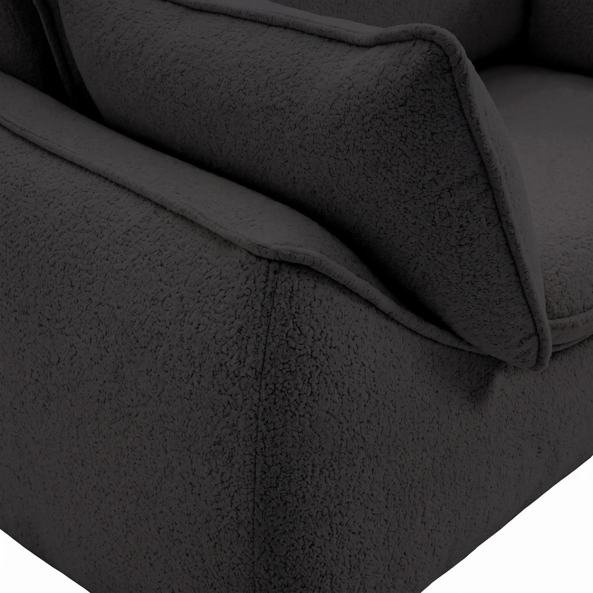 SESSEL MELANI Velours Schwarz - Chromfarben/Schwarz, Holz/Textil (140/90/85cm) - Muffo