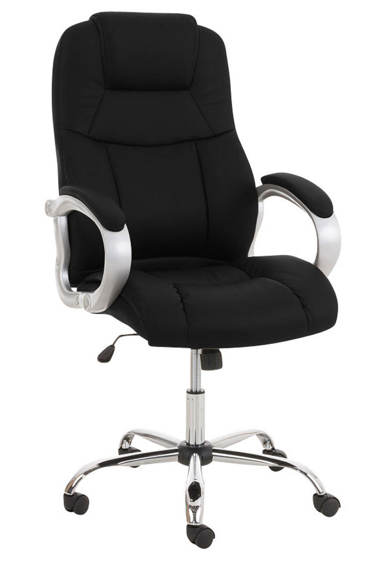 BÜROSTUHL Apodo Two, Kunstleder Schwarz - Schwarz, Textil/Metall (66/122/70cm) - TPFLiving