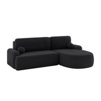 WOHNLANDSCHAFT mit Schlaffunktion und Bettkasten LIRA-L - 264x172x89 Schwarz - Schwarz, Holzwerkstoff/Textil (172/264cm) - ALTDECOR