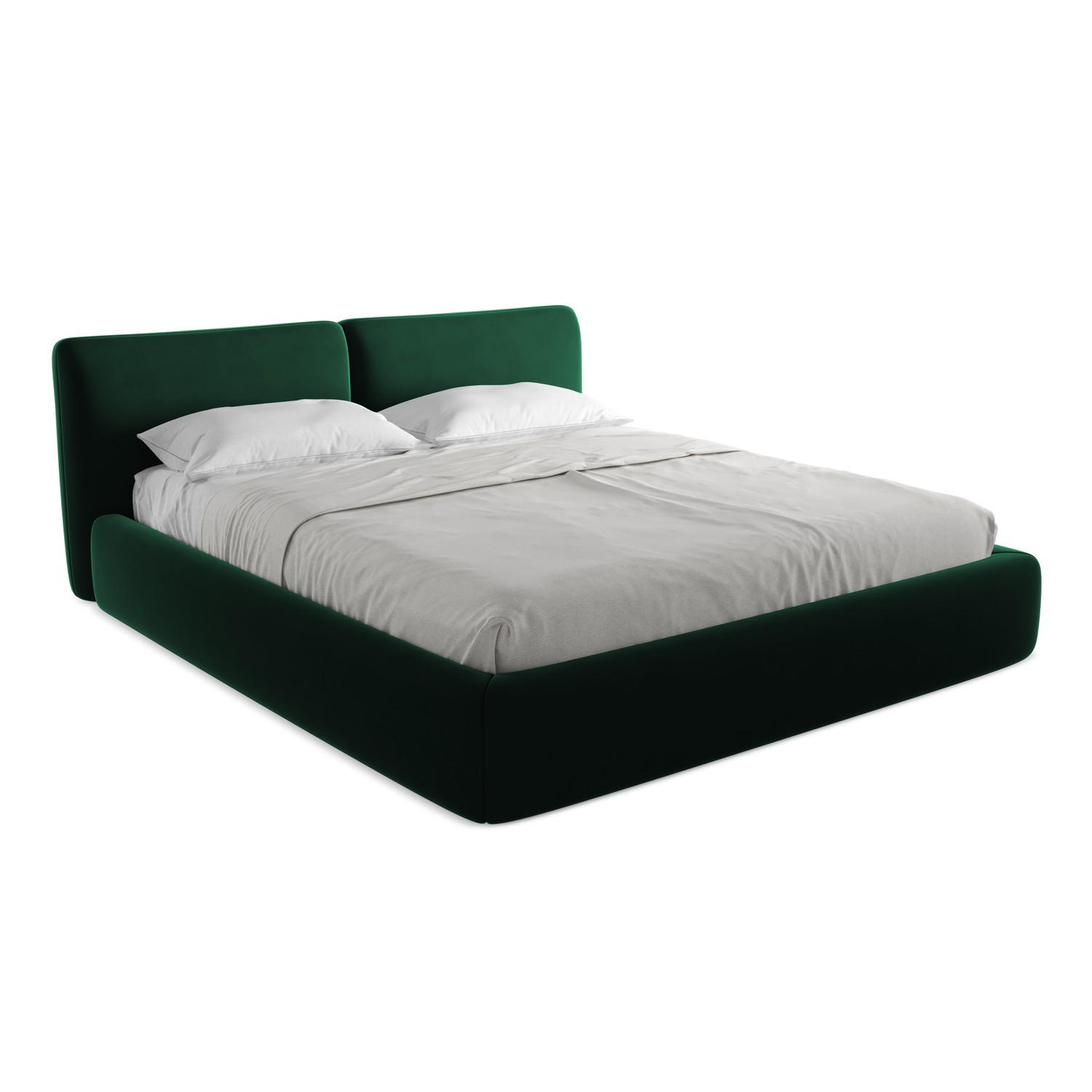 POLSTERBETT mit Bettkasten und Lattenrost 200x228 Grün - Dunkelgrün/Schwarz, Kunststoff/Textil (180/200cm) - LaMiaSofa