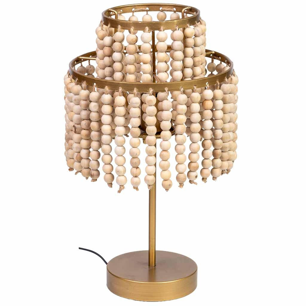 LAMPE aus Metall und Holz, golden, 29x35cm - Goldfarben, Metall (28.5/28.5/35cm) - Wanderlust