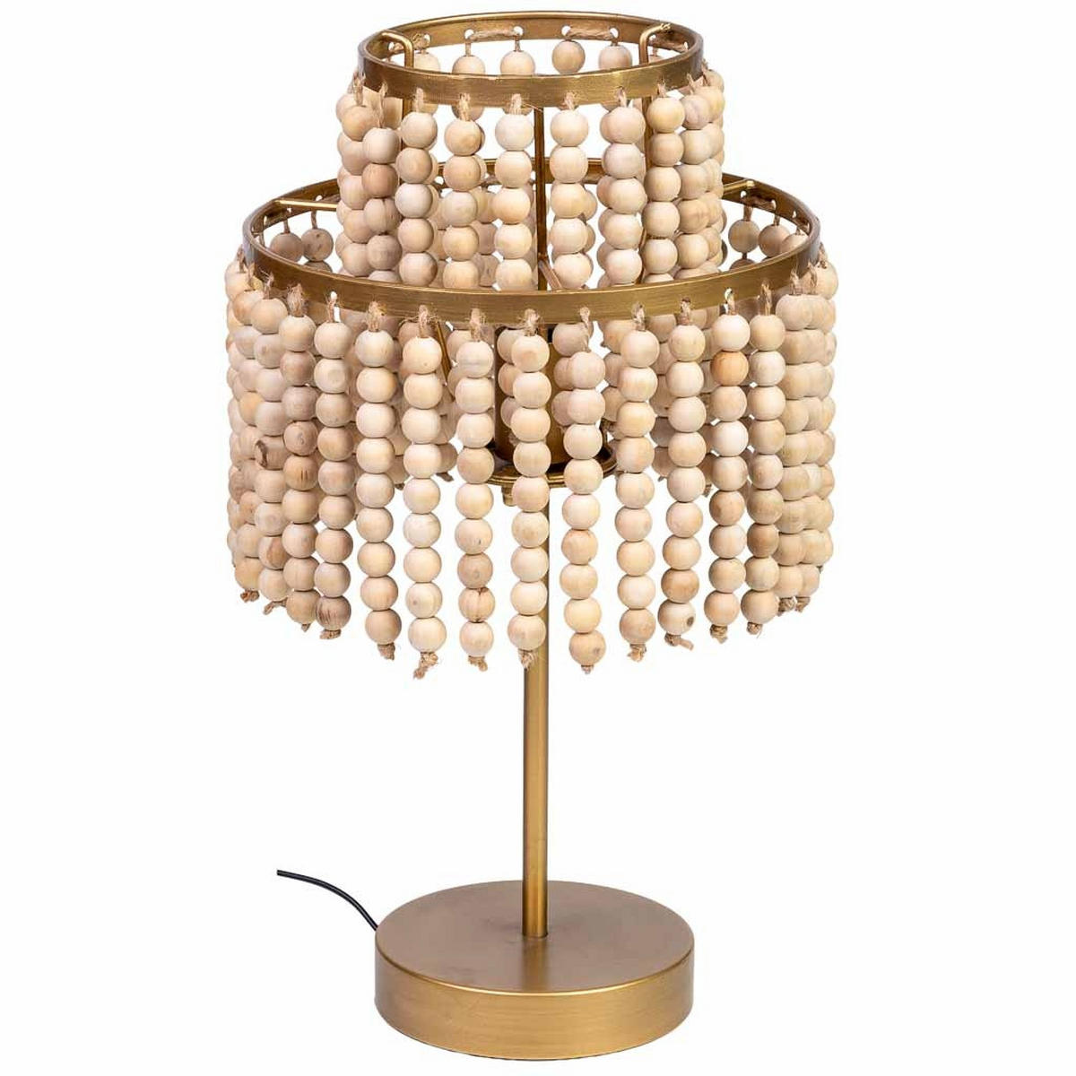 LAMPE aus Metall und Holz, golden, 29x35cm - Goldfarben, Metall (28.5/28.5/35cm) - Wanderlust