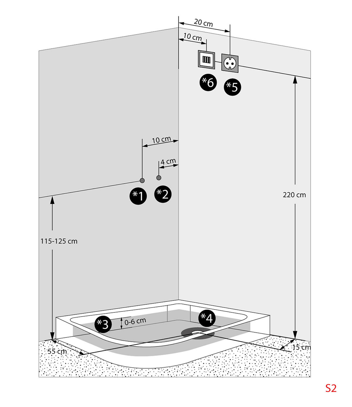 DUSCHE Duschkabine D60-73M0L-EC Schwarz 120x80 - Schwarz, Glas/Kunststoff (120/80/215cm) - AcquaVapore by Sandra Jentho
