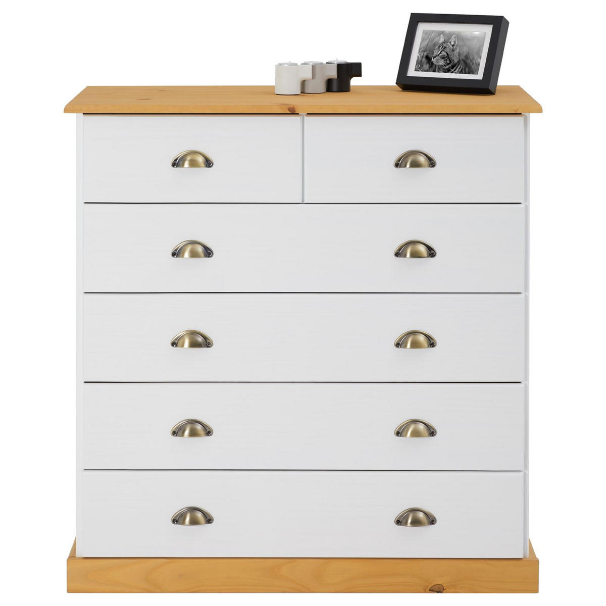 KOMMODE PARIS - Weiß/Braun, Holz (91/95/39cm) - IDIMEX