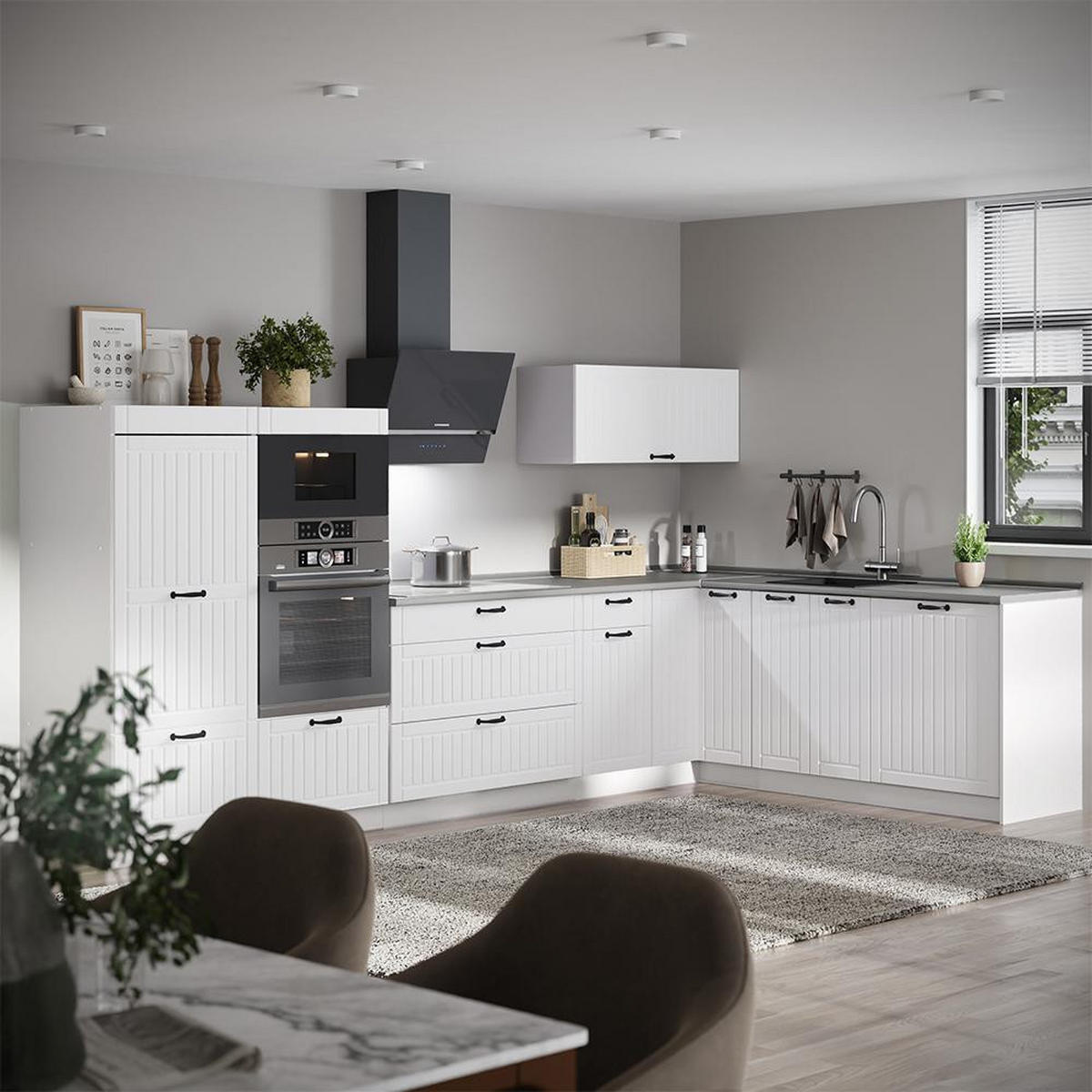 DULAP CĂMARĂ PENTRU BUCĂTĂRIE Fame-Line, Casă de țară albă/Alb, 60 cm - alb, compozit lemnos (60/153.6/58.1cm) - Vicco
