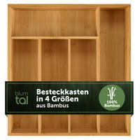 BESTECKKASTEN 27/30 cm, 5 Fächer, Bambus - Eichefarben, Holz (27/5/30cm) - Blumtal