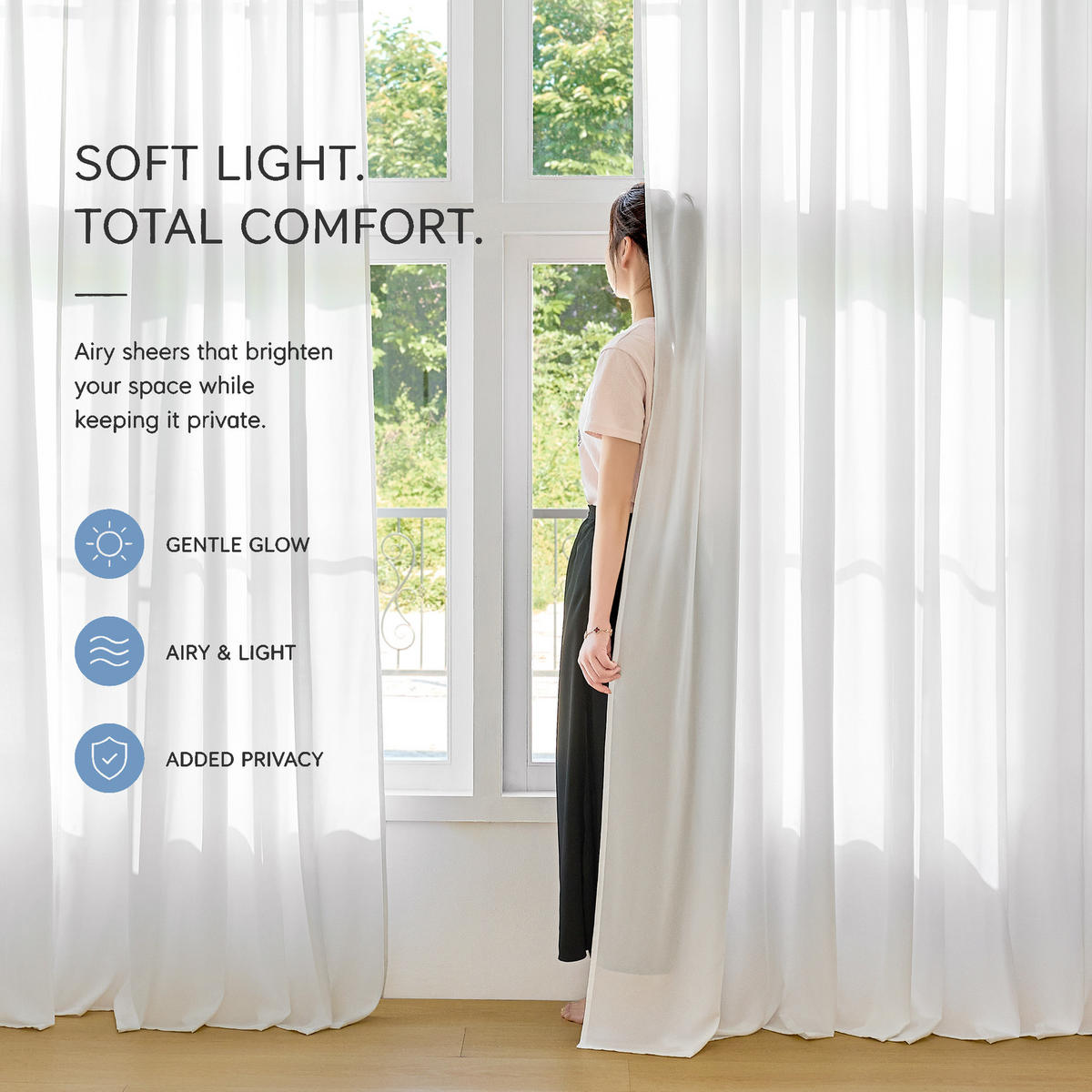 VORHÄNGE – Halbtransparent – Weiß – 132 x 182 cm – 2 Schals - Weiß, Textil (182/1/132cm)