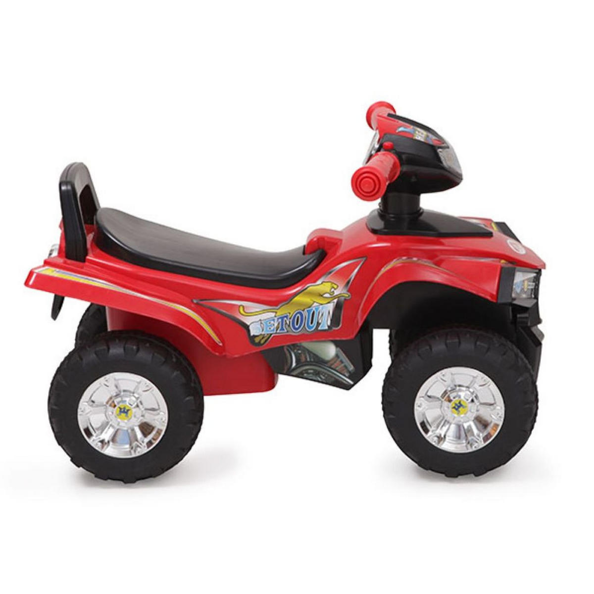 RUTSCHER ATV 551 schwarz/rot ab 1 Jahr mit Musikfunktion, Hupe, Quad Design - Schwarz, Kunststoff (60/42/38cm) - Moni