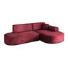 ECKSOFA Ottomane Rechts MARI-L1 - 243x171x79 cm Bordeaux Velours - Bordeaux/Schwarz, Holzwerkstoff/Kunststoff (171/243cm) - ALTDECOR