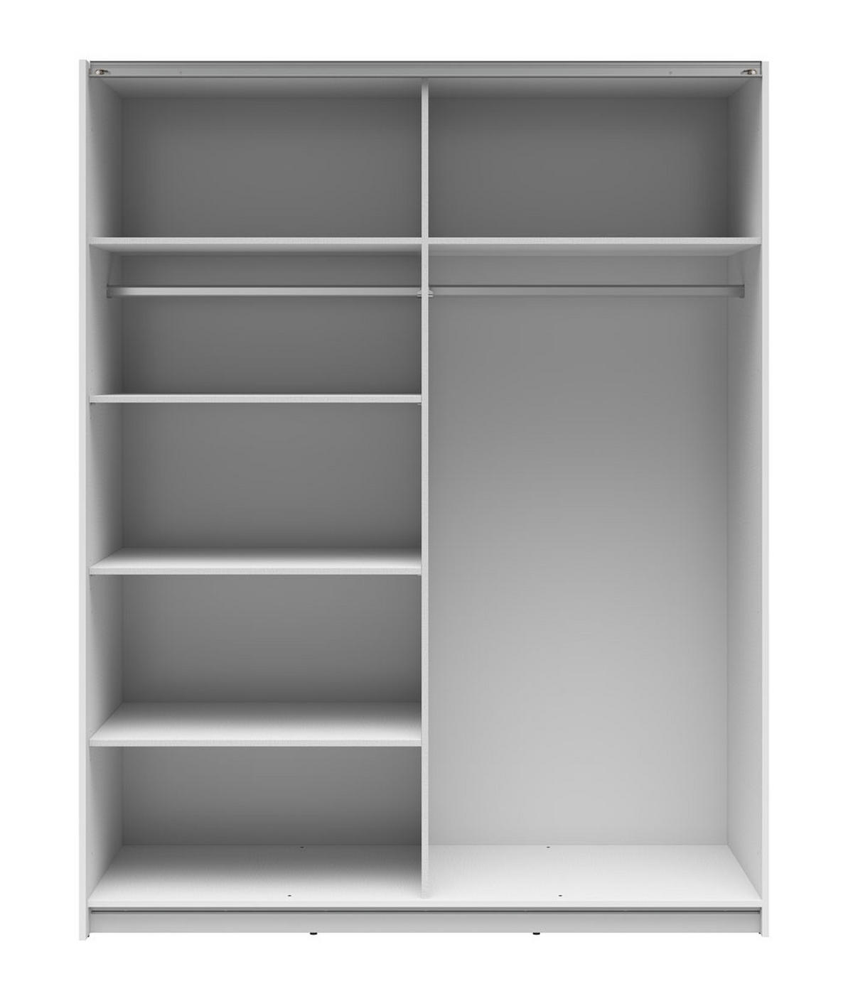 SCHWEBETÜRENSCHRANK Tetrix Eiche Sonoma 153,5 / 60 / 195,5cm - Grau/Sonoma Eiche, Holz/Holzwerkstoff (153.5/195.5/60cm) - Feldmann-Wohnen