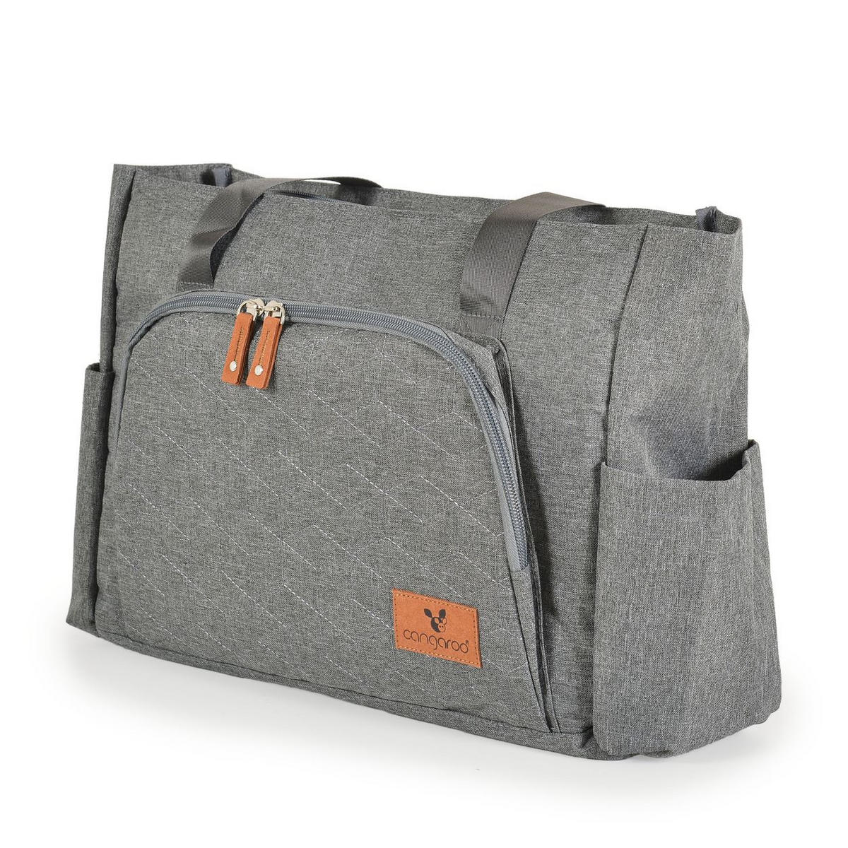 WICKELTASCHE Keily grau Wickelunterlage, Vordertasche, Seitentaschen, Kinderwagenclips - Grau, Textil (13/29/44cm) - Cangaroo