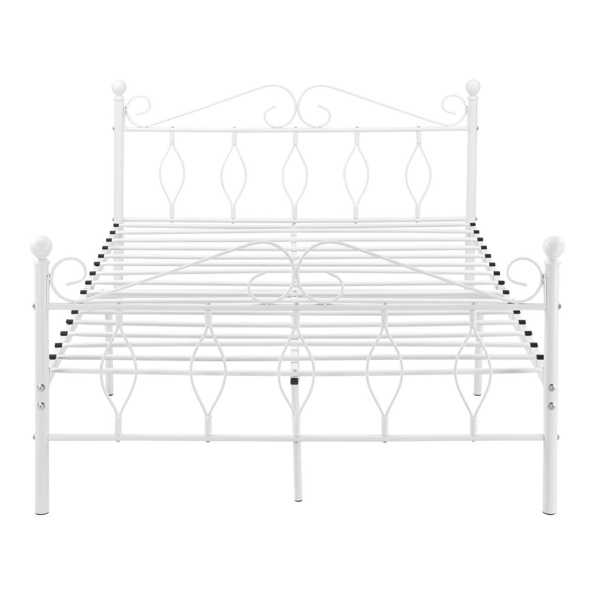 METALLBETT Apolda - Weiß, Metall (140/200cm) - [en.casa]