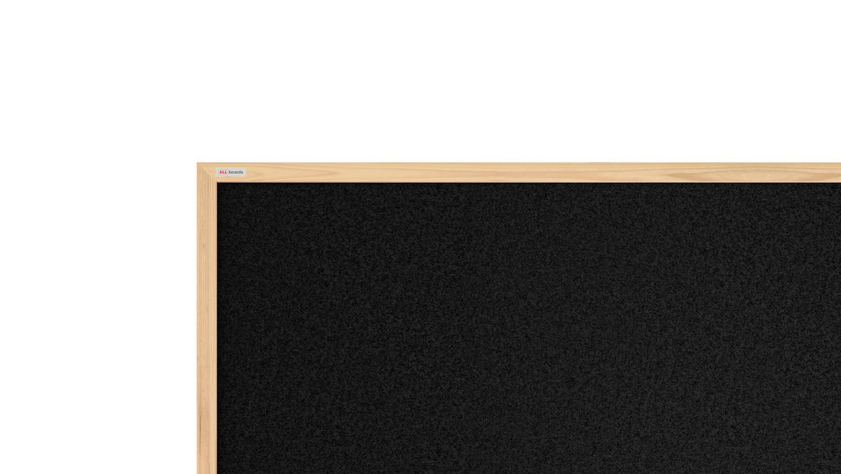 SCHWARZ Pinnwand mit Holz Rahmen 120x90cm - Schwarz, Holz (120/90/1.5cm) - ALLboards