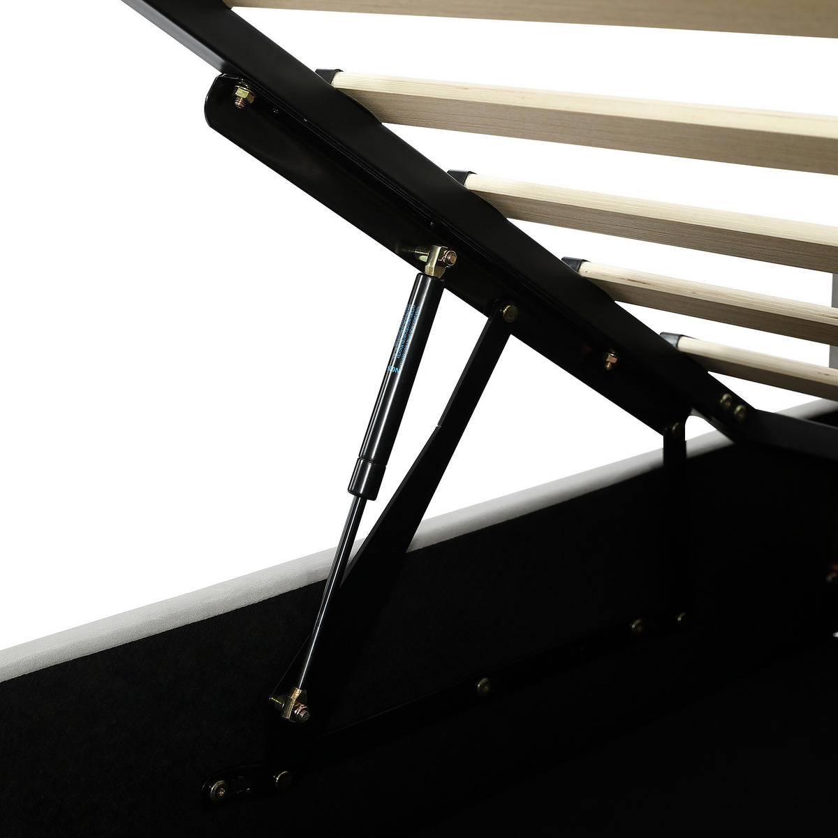 POLSTERBETT aus Samt 90x200 cm in Grau mit hydraulischem Stauraum - Grau, Textil (90/200cm) - Modfu