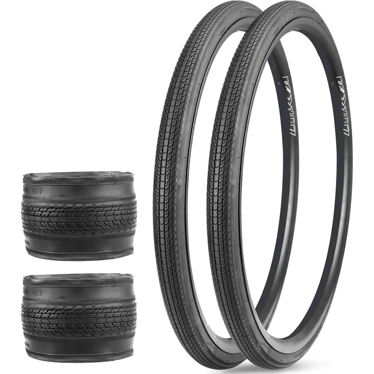 FAHRRADREIFEN 2-teiliges Set 700x28c/32c/35c City Rennrad Gravel - Schwarz, Kunststoff (3.2/70/70cm)