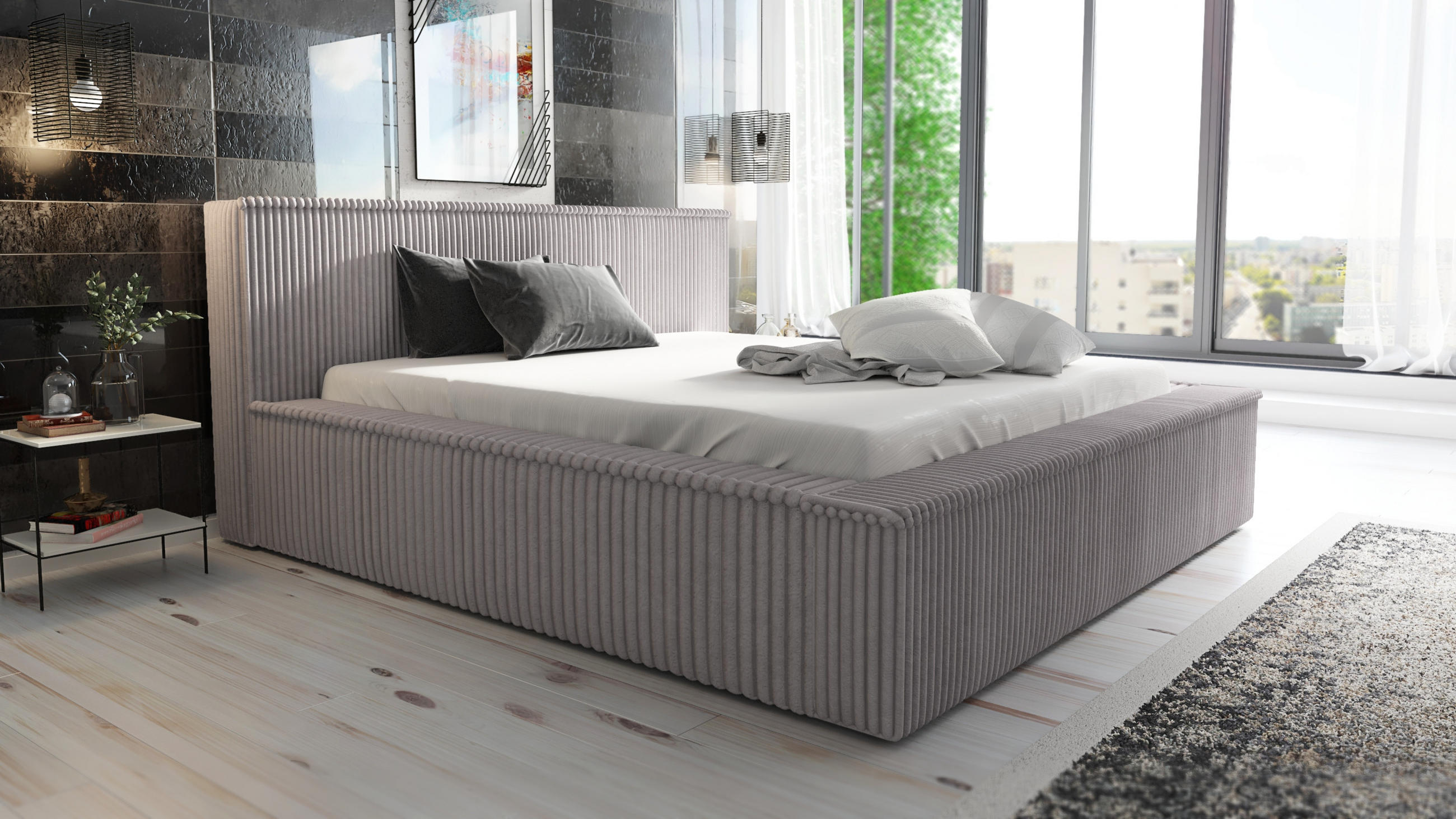 POLSTERBETT RIO 120x200 Grau - Grau, Textil (120/200cm) - A&J MöbelLand