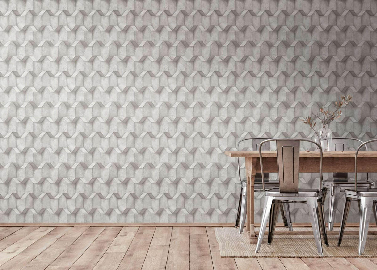 VLIESTAPETE Grau 53/1005 cm - Grau, Textil (53/1cm) - KUNSTLOFT