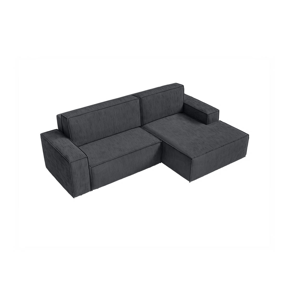 ECKSOFA Kokko mit Schlaffunktion, Anthrazit - Anthrazit, Textil (267/167cm) - Fedve