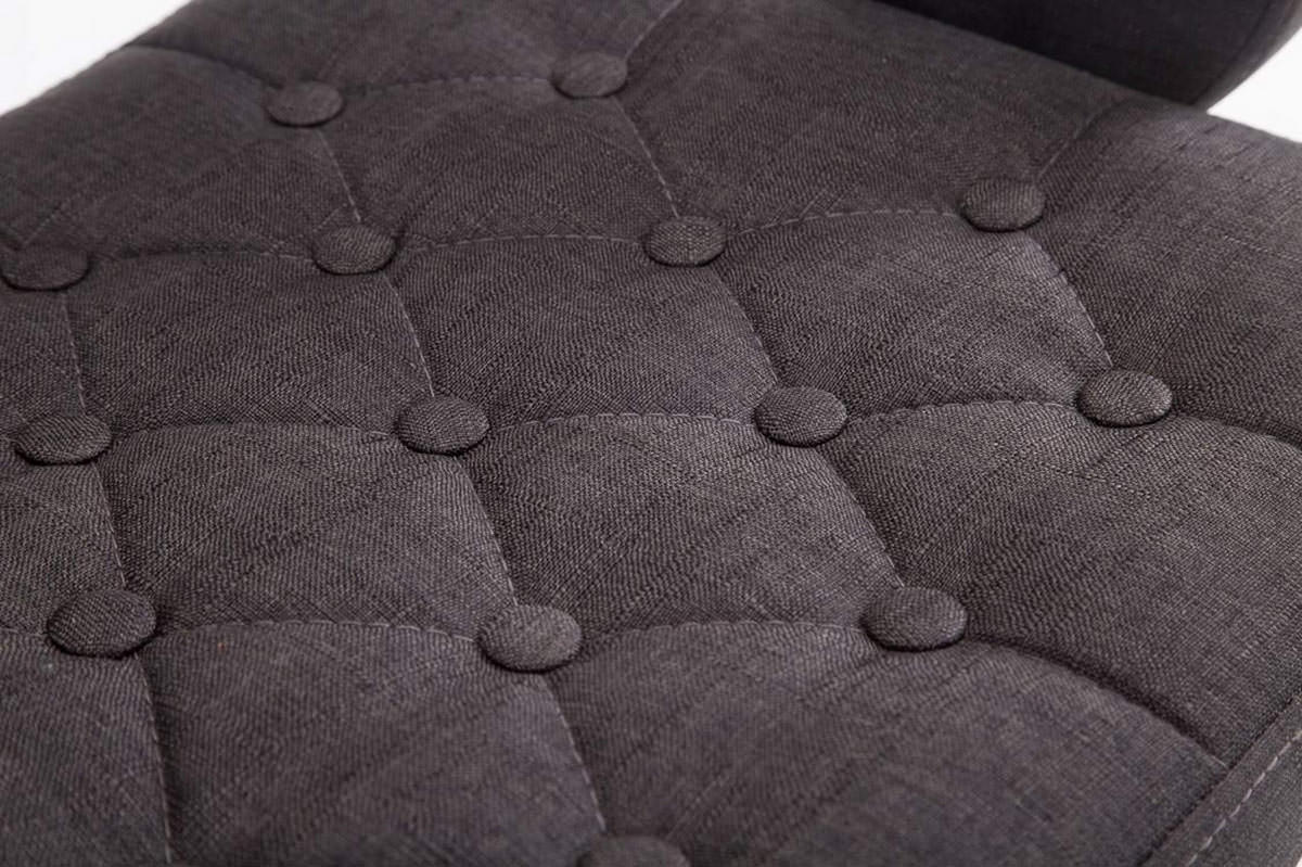 BARHOCKER Dubai, 2er Set, Gestell Metall in Chromoptik, Stoff Dunkelgrau - Chromfarben/Dunkelgrau, Textil/Metall (52/100/55cm) - TPFLiving