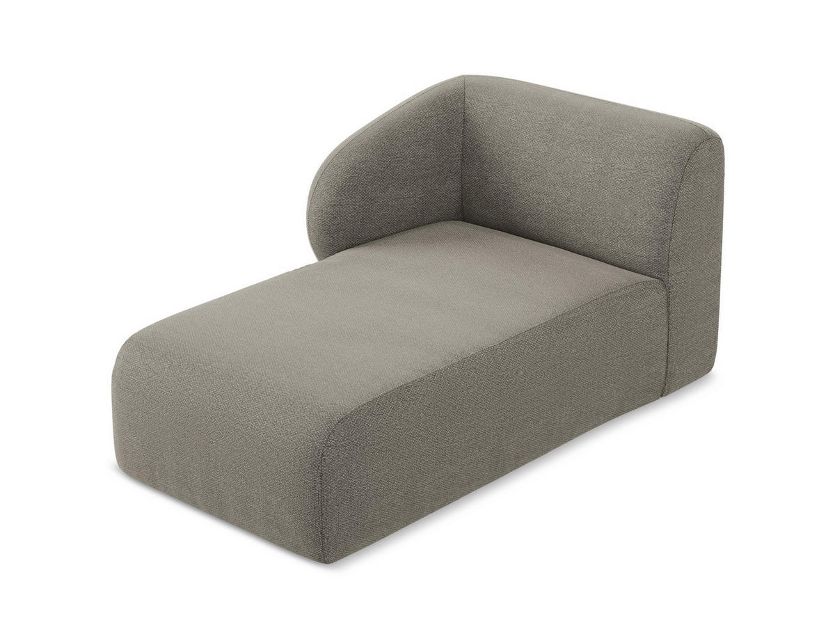 SOFAELEMENT Links Bouclé Stoff Grau - Schwarz/Grau, Holzwerkstoff/Kunststoff (91/75/166cm) - Makamii