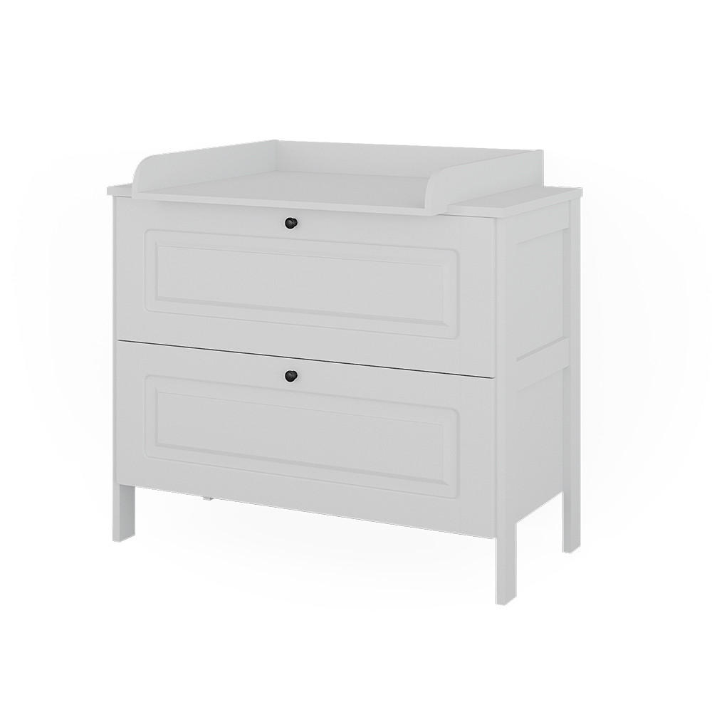 WICKELKOMMODE Ajaton Weiß 108 x 98 cm mit 2 Schubladen - Weiß, Holzwerkstoff (108/98/70cm) - VitaliSpa