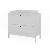 WICKELKOMMODE Ajaton Weiß 108 x 98 cm mit 2 Schubladen - Weiß, Holzwerkstoff (108/98/70cm) - VitaliSpa