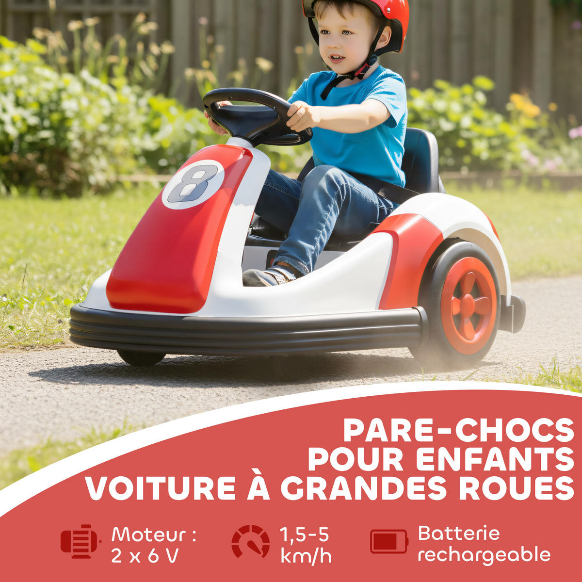 KINDER-AUTOSCOOTER DE-13168 360° Drehung Rot - Rot, Metall (70/58/46.5cm) - ComfortXL