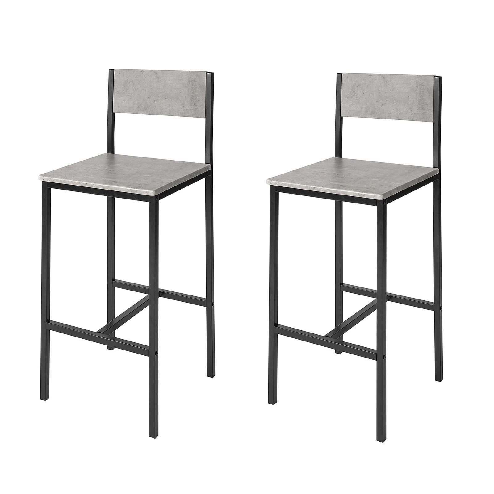 BARSTÜHLE 2er Set Grau - Grau, Holzwerkstoff (39/95/41cm) - SoBuy